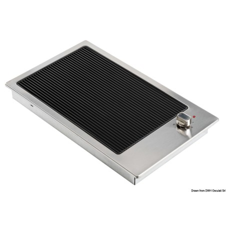 Elektrisk grill i rustfritt stål 2500 W glasskeramisk plate 220–240 V – Osculati