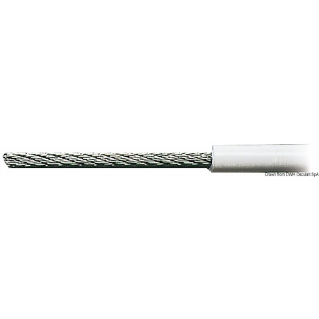 Weißes PVC-beschichtetes Kabel aus rostfreiem Stahl AISI 316