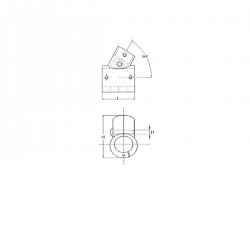 Racor en T de apertura inclinada de 60° 2