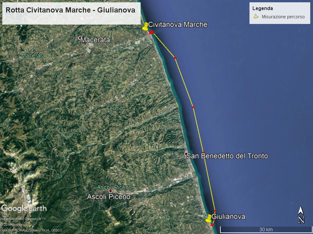 Rotta Nautica Civitanova Marche Giulianova Navigare in Adriatico Ormeggiare