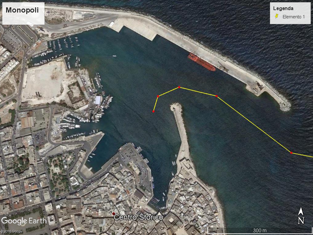 Rotta Nautica Porto Monopoli ormeggio posto barca