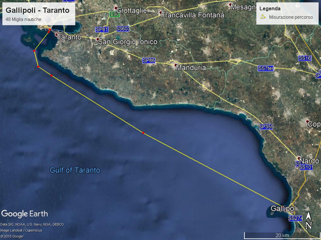 Rotta Nautica Gallipoli Taranto