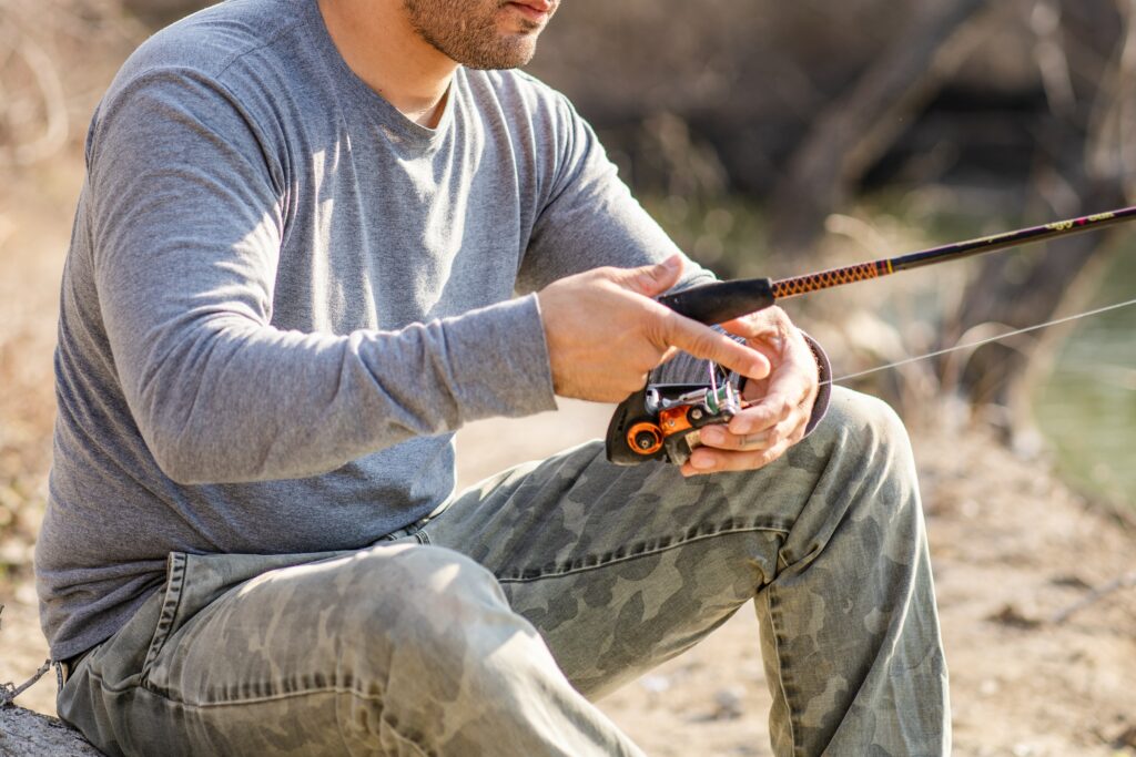 Nuovissima borsa da pesca mulinello. Nylon impermeabile ventilazione
